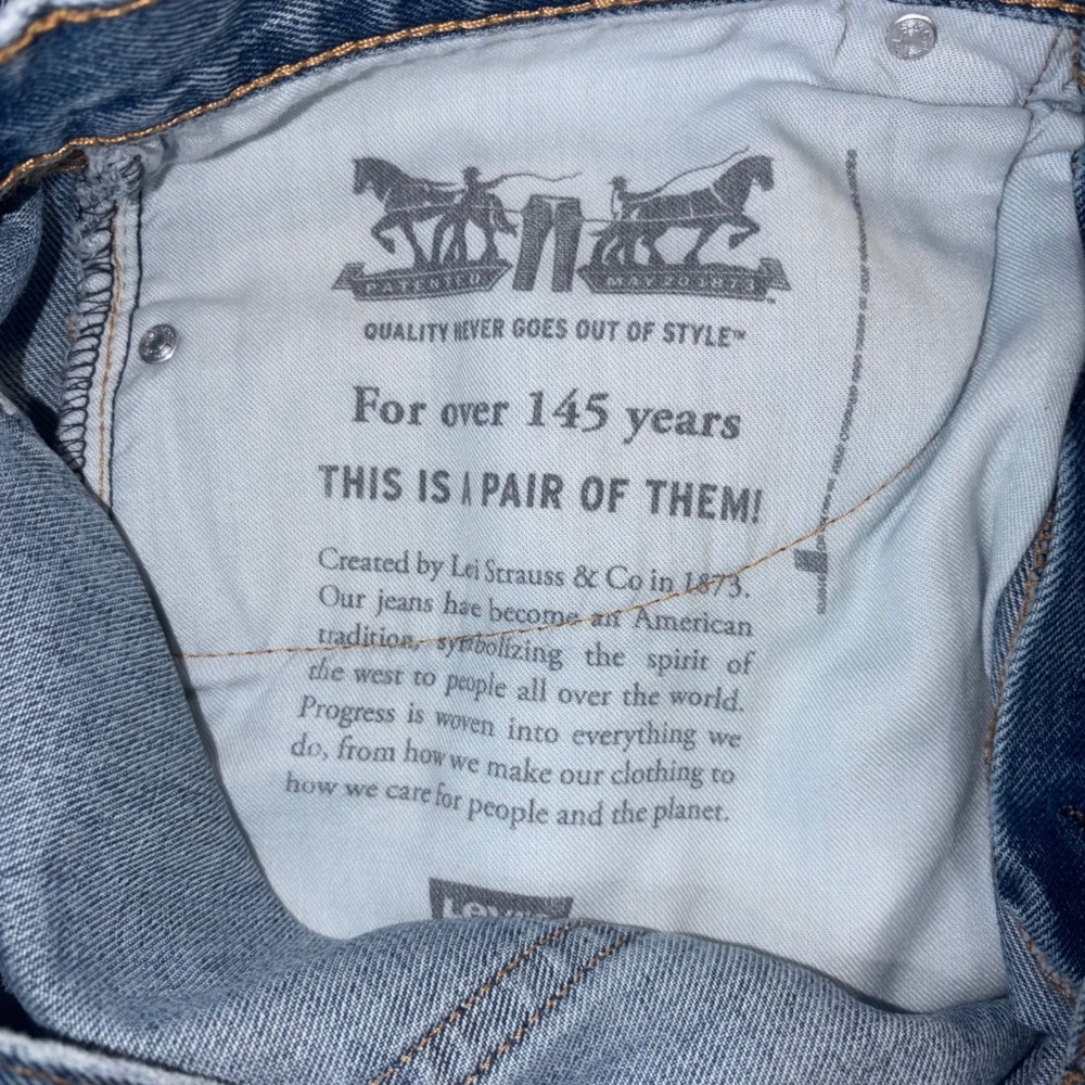 Levis 505 Regular Fit Straight Leg Jeans Blue Denim 34x29 00505-4834 - Picture 5 of 9